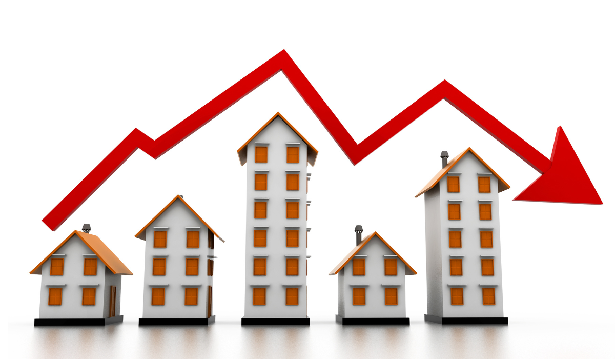 Houses with changing rate arrow overhead
